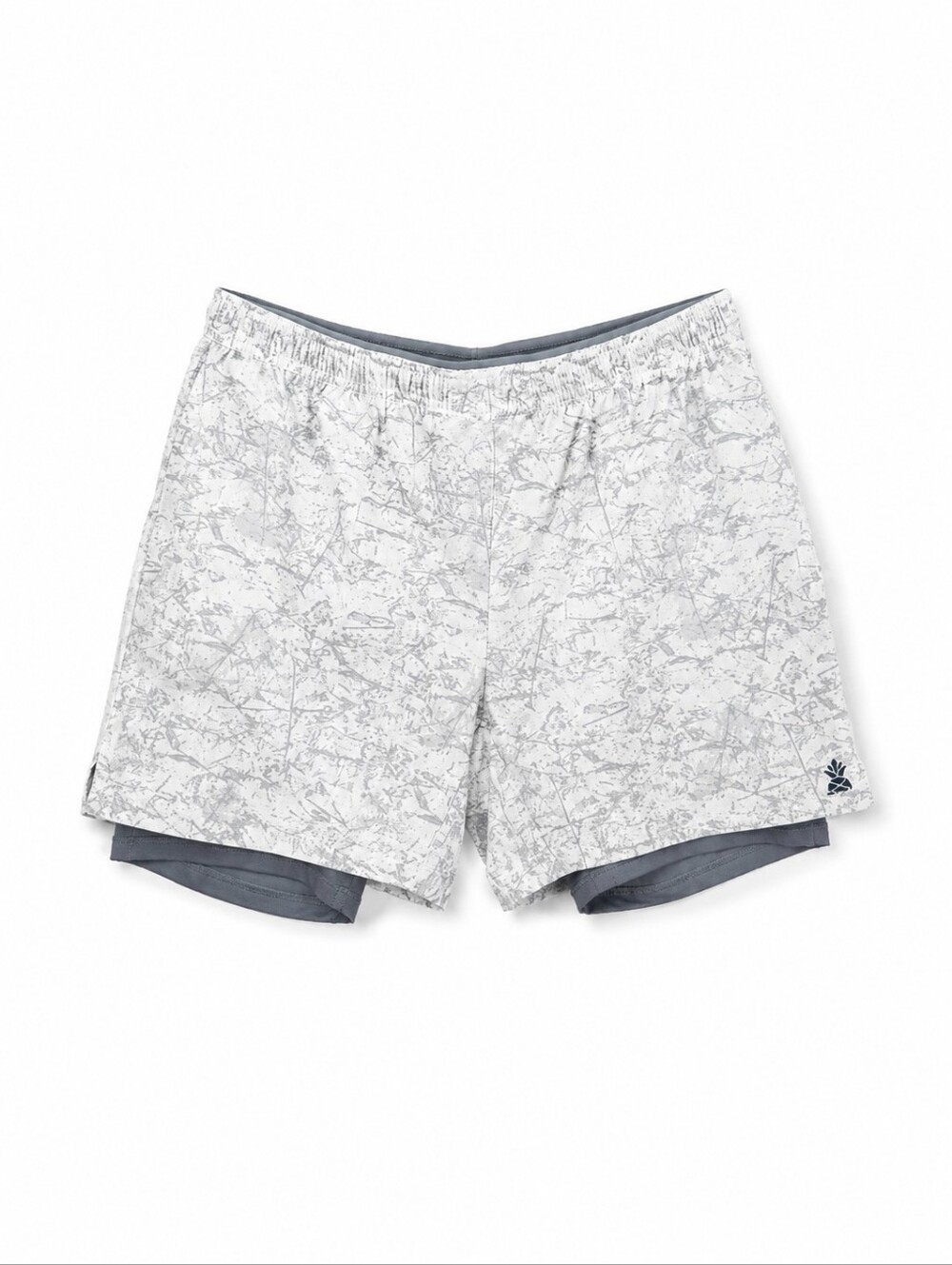Chubbies Ultimate Training Shorts L Gray Marble Print Lined 5.5" Zip Pocket Men - Picture 2 of 16
